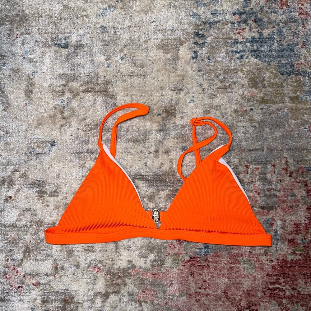 Neon orange swimsuit top